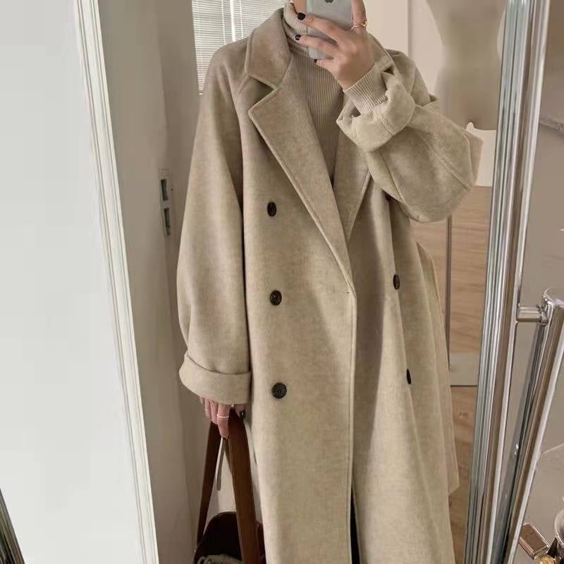 Autumn Wool Blend Midi Coat